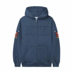 Applique Zip-Thru Hood, Denim