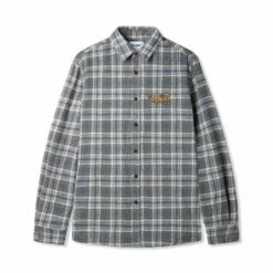 Butter Goods Store 23 Caterpillar Flannel Shirt, Grey / Slate