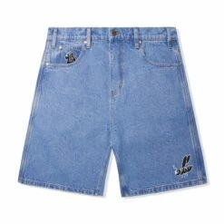 Butter Goods Store 42 Critter Baggy Denim Shorts, Washed Indigo