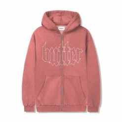 Cropped Zip-Thru Hood, Washed Burgundy