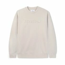 Embossed Logo Crewneck Sweatshirt, Cement