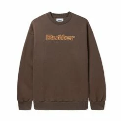 Felt Logo Applique Crewneck, Chocolate