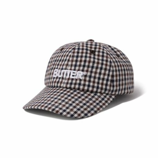 Gingham 6 Panel Cap, Brown / Navy 4 Gingham 6 Panel Cap, Brown / Navy -Butter Goods Store Gingham6PanelCapBrown Navy1