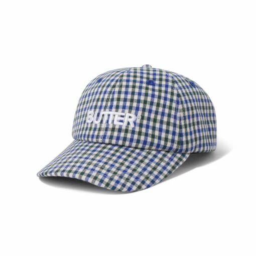 Gingham 6 Panel Cap, Fern / Blue 8 Gingham 6 Panel Cap, Fern / Blue -Butter Goods Store Gingham6PanelCapFern Blue