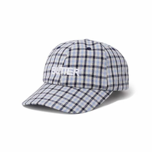 Gingham 6 Panel Cap, Pale Blue / Midnight 2 Gingham 6 Panel Cap, Pale Blue / Midnight -Butter Goods Store Gingham6PanelCapPaleBlue Midnight