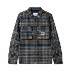Butter Goods Store 16 Grove Plaid Overshirt, Grey / Navy / Forest