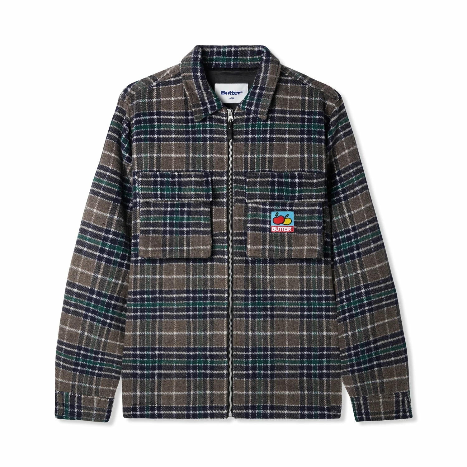 Grove Plaid Overshirt, Grey / Navy / Forest 3 Grove Plaid Overshirt, Grey / Navy / Forest
