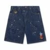 Sorcerer Baggy Denim Shorts, Dark Indigo Bleach Splatter -Butter Goods Store SorcererBaggyDenimShortsDarkIndigoBleachSplatter1